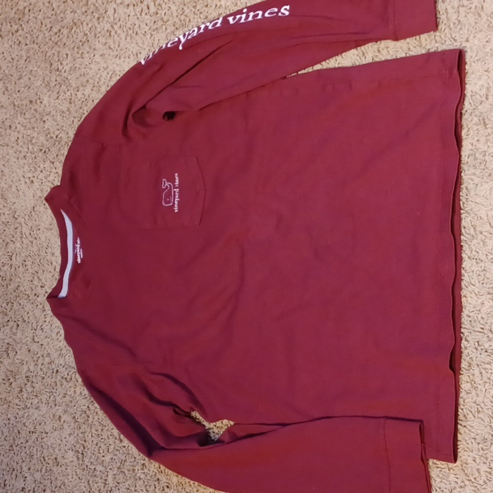 Vineyard Vines Youth Long Sleeve Shirt Whale Graphics Sz 16 Pocket 100% …